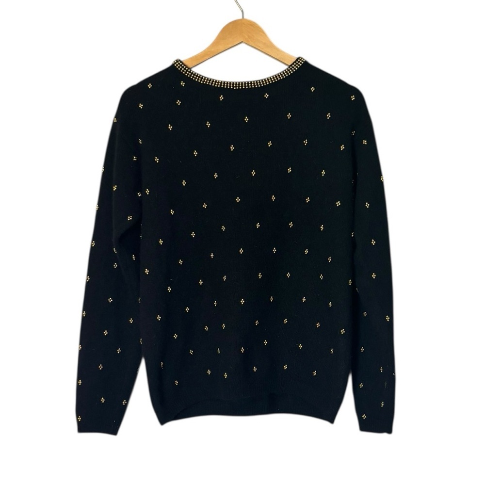 Vintage Westbound Women’s Wool/Rabbit Hair Black Sweater W/Gold Detailing Sz Med
